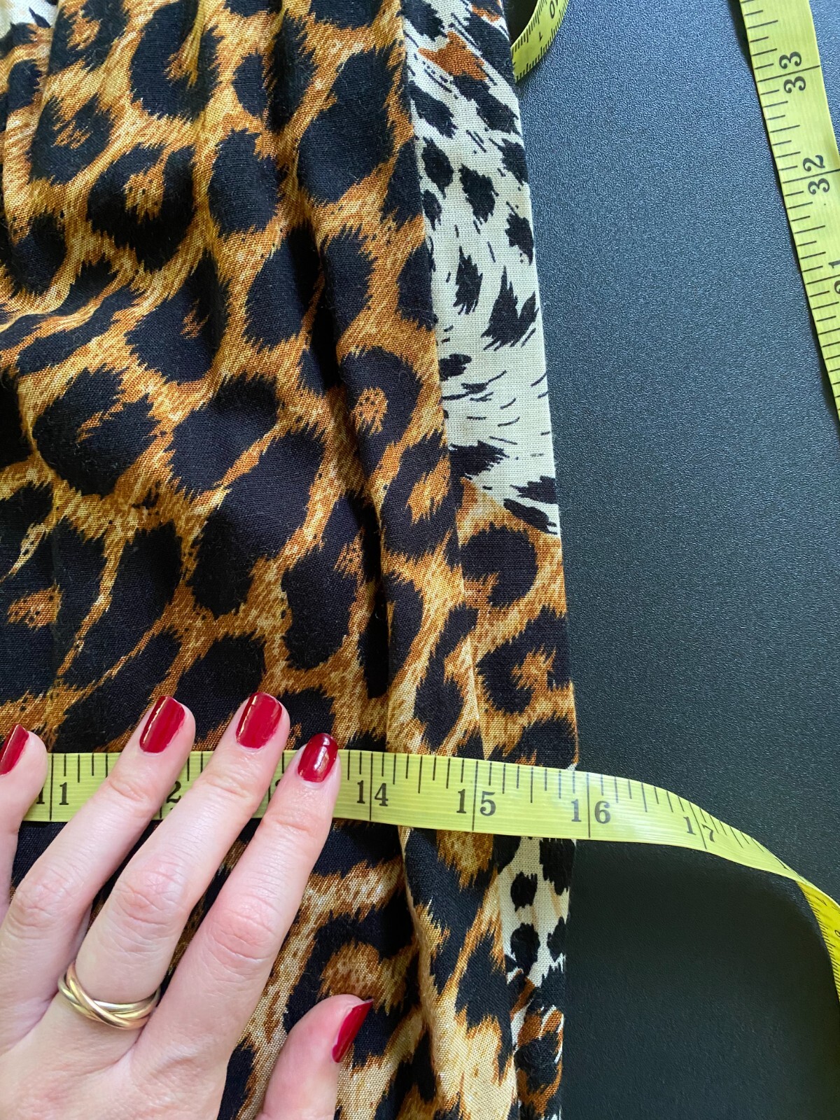 Vintage 1990s Leopard Patchwork Wrap Mini Skirt F… - image 6