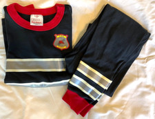 Hanna Andersson Fire Chief Black PJ Long Sleeve Set Size 140 US 10