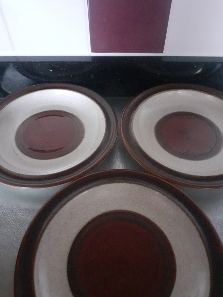 Denby Potters Wheel 17cm diameter Tea/Side Plates x 3 eBay