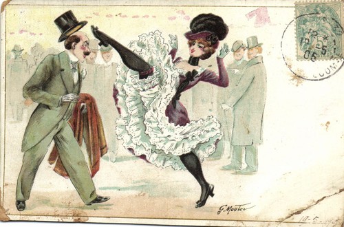 Carte Postale Vintage - Lady Glamour, Grand Chapeau, Signée Par L'artiste (Mouton)