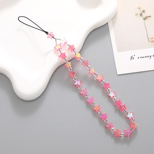 Star Beaded Phone Chain Acrylic Beaded Hanging Jewelry Korea Phone Pendant x - Zdjęcie 3 z 21