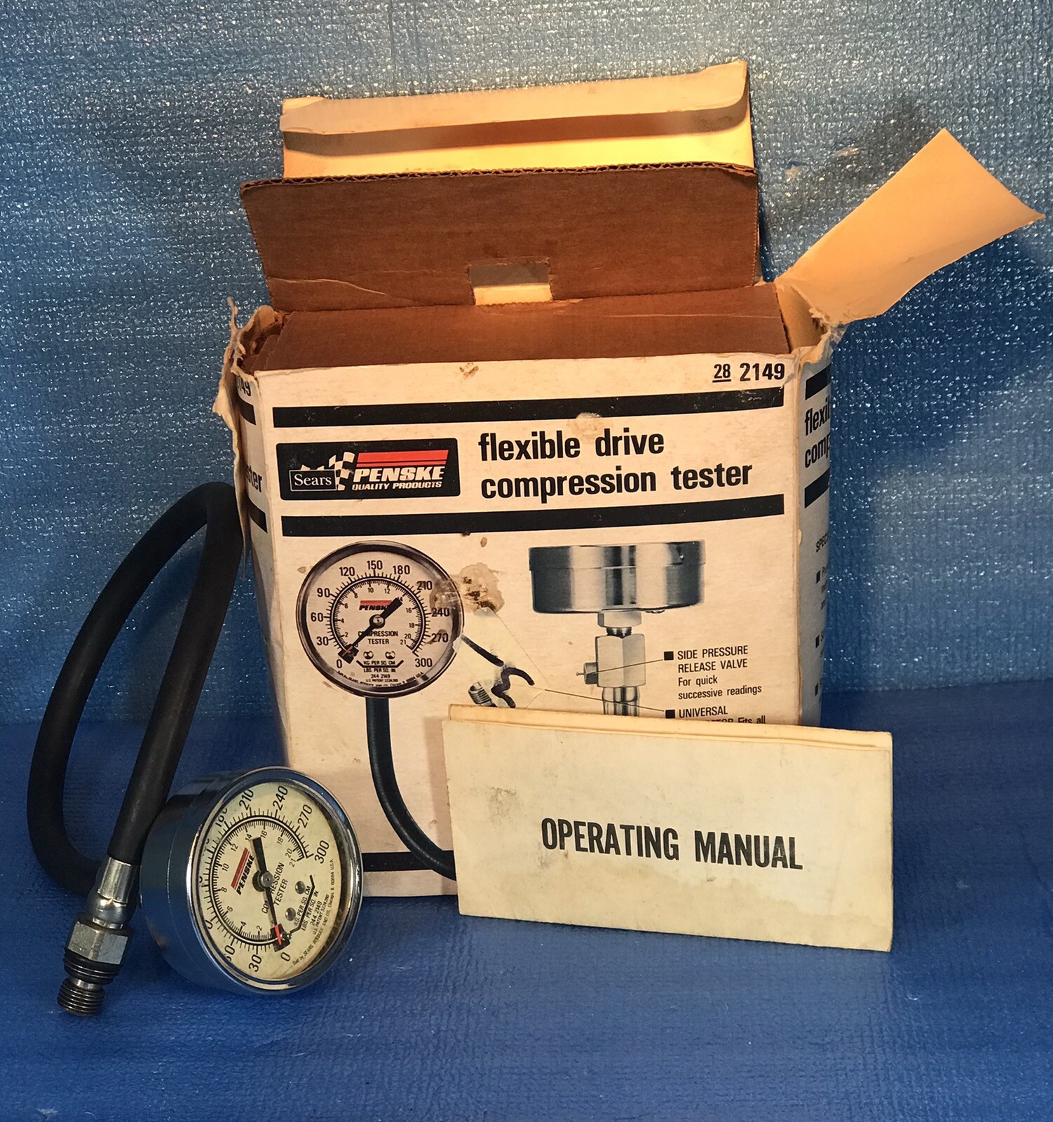 Vintage Engine Compression Tester Sears Penske Gauge 2442149 300PSI