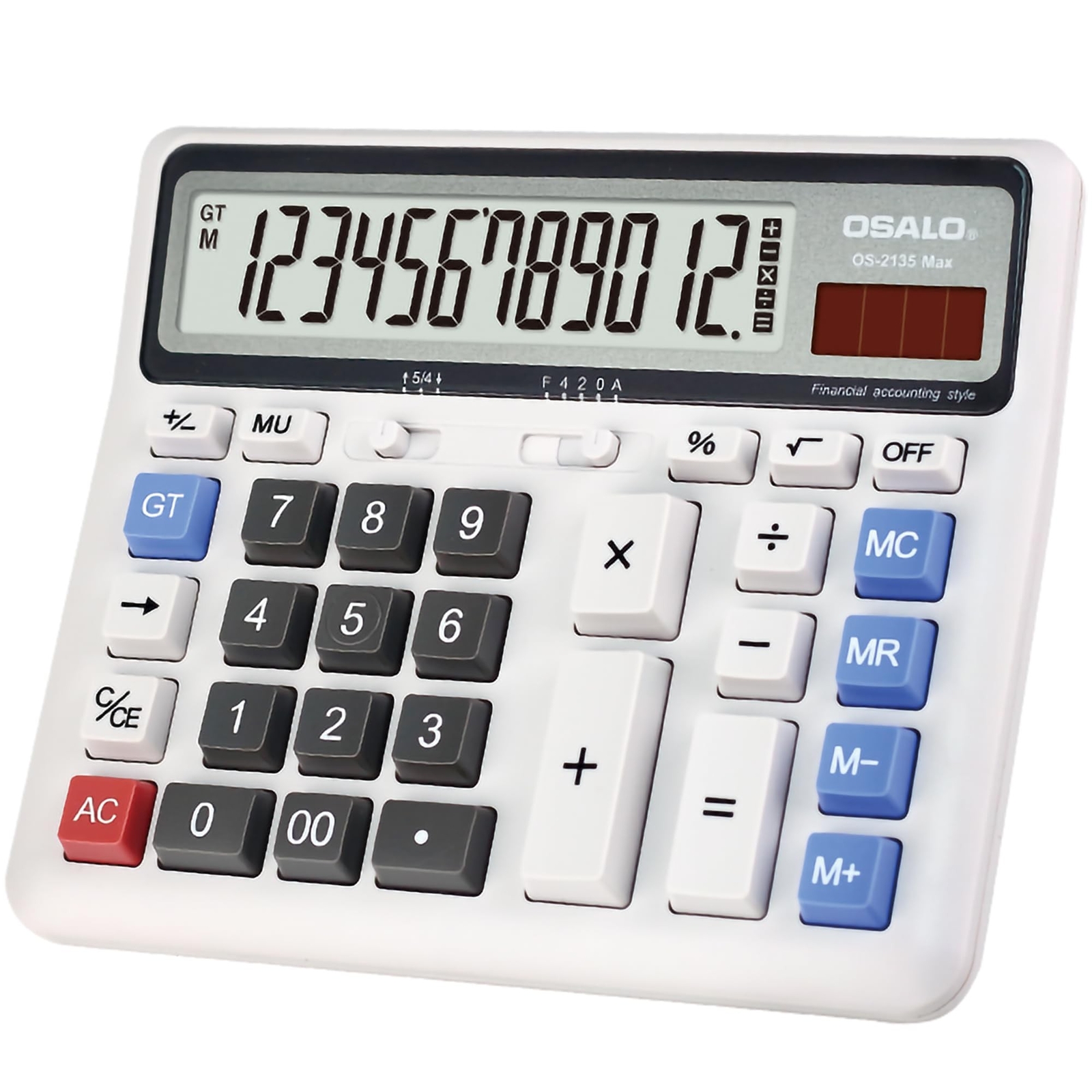 Desktop Calculator Extra Large LCD Display 12-Digit Big Number Accounting Cal...-image