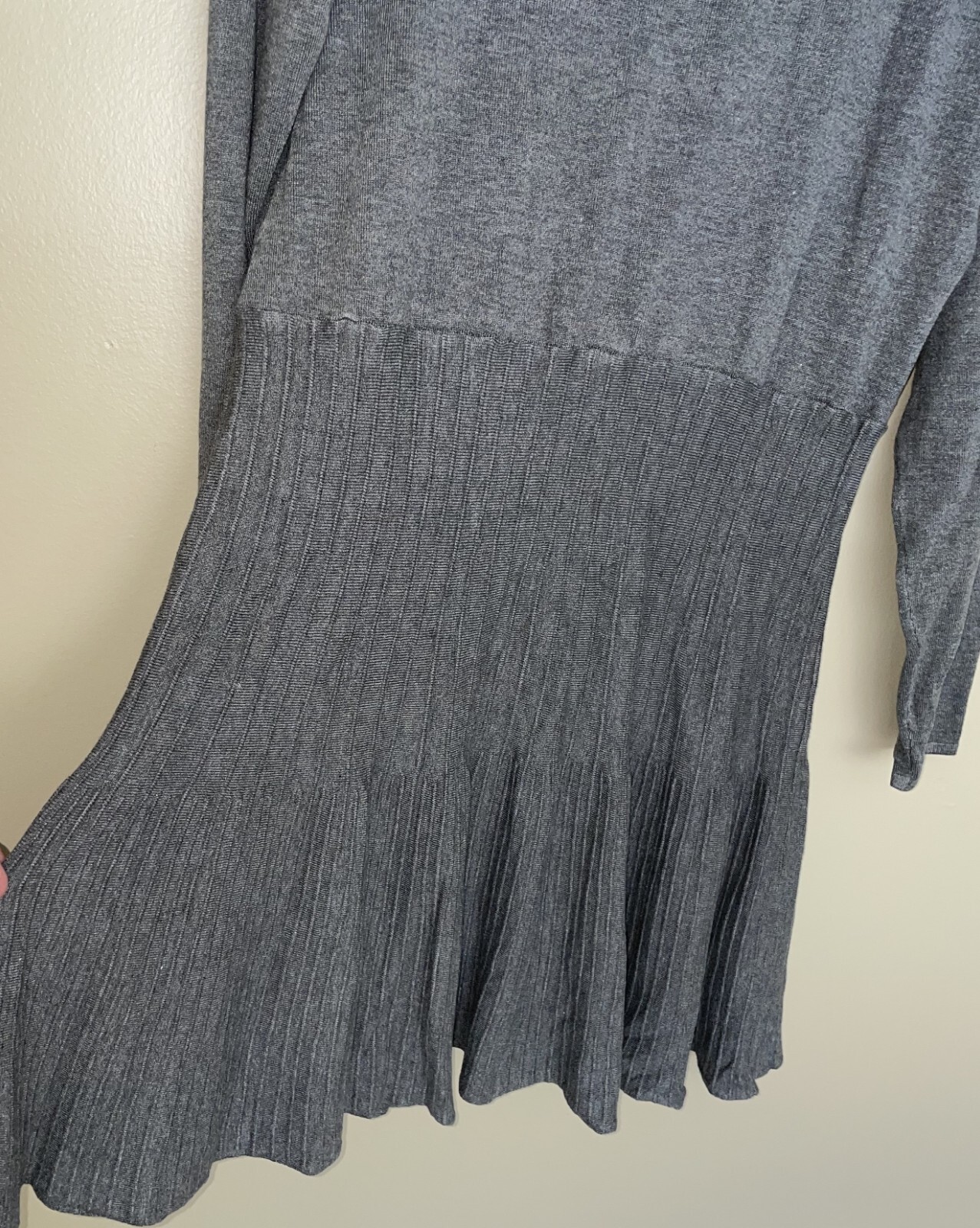 Apt 9 Women’s Gray Ribbed Knit Flared Sweater Dress Sz XL Fit & Flare