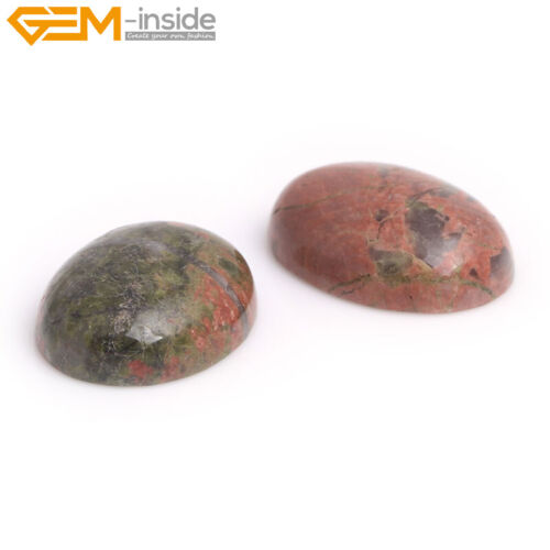 5Pcs CAB Cabochon Green Unakite Beads Natural Stone For Jewelry Making Pendant - Picture 39 of 50
