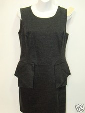NWT Michael Kors Gray Sleeveless Sheath Peplum Dress Sz 8 NEW Career