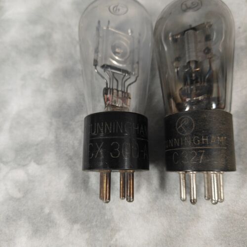 Vintage Cunningham CX-300-A & C327 Vacuum Tubes Pair – Collectible Bulbs - Picture 2 of 6