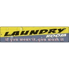 Laundry Room Wear It Wash 24"x5" Metal Street Sign Plaque Home Door Garage Wall