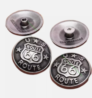 2 Stück Western Concho Concha Nieten zum Schrauben Route 66 USA 25 mm silber