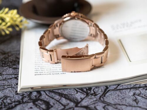 Reloj Fossil FS6027 GMT Acero Inoxidable Tono Oro Rosa - Imagen 4 de 6