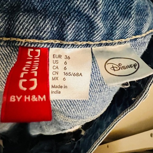 H&M Women's Blue Mickey Denim Shorts Size 6 - Picture 8 of 8