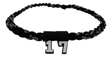 PICK YOUR NUMBER KIDS All Black Braided Tornado Necklace Baseball Softball