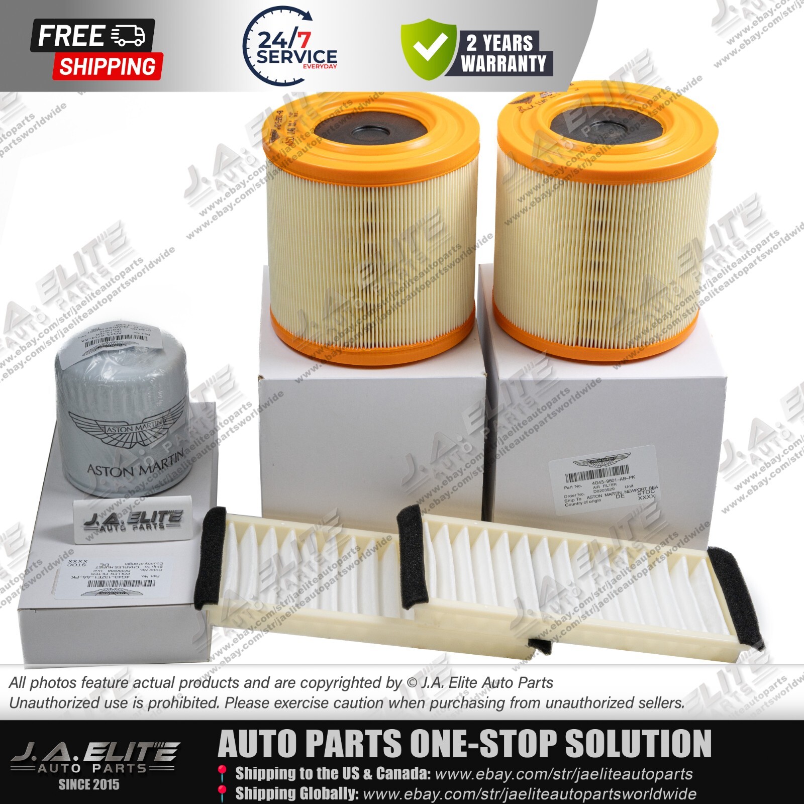 4pcs Genuine Oil & Air & Pollen Filter for Aston Martin Rapide DB9 DBS V12