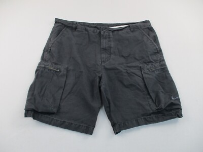 Nike Cargo Shorts Mens 38 Black Pockets Casual Outdoor Athletic Zipper 
