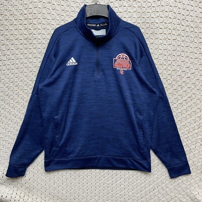 Adidas Mens XL ClimaLite Golf 1/4 Zip Pullover Long Sleeve Blue DC  Tournament