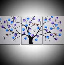 Quadro albero uccellini su tela arte da parete carino bellissimo albero della vita