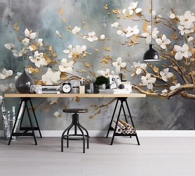 3D Petals Branches ZHUA4387 Wallpaper Wall Murals Removable Self-adhesive Ann