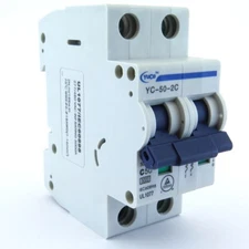 YC-50-2C 50A 2P C CURVE 480V DIN RAIL UL CERIFIED MINIATURE CIRCUIT BREAKER