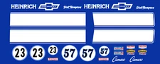 #23 Dick Thompson Heinrich Chevrolet Camaro Trans Am 68 1/64th Waterslide Decals