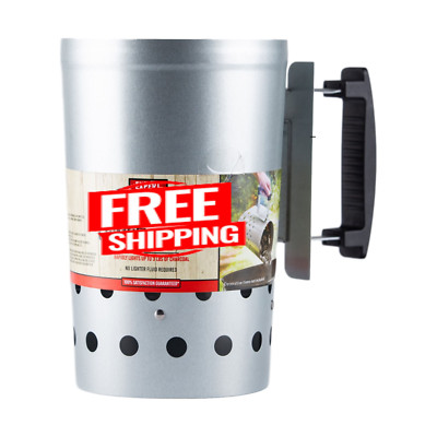 Expert Grill Chimney Starter with Safety Handle for Grilling ,Silver