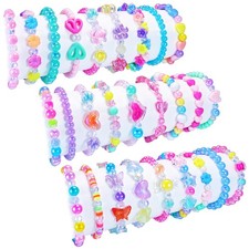 27 PCS Colorful Kids Bracelets for Girls Beaded Toddler Bracelets Little Girl...