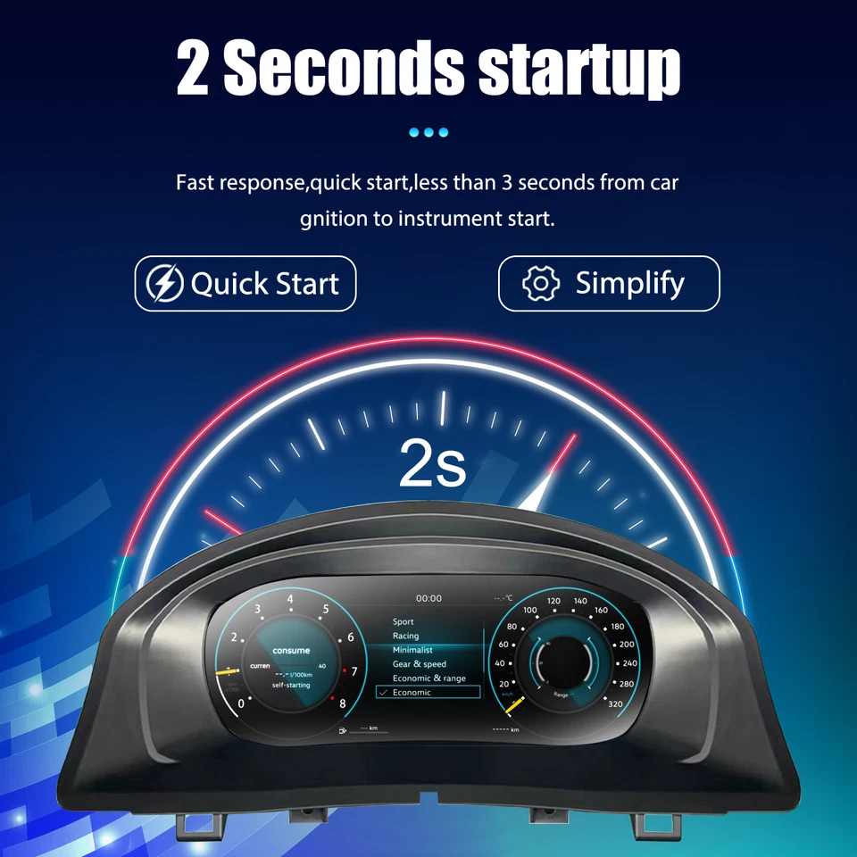 12.3" LCD Dashboard Auto Speedometer Cluster For Volkswagen Golf 5 MK5 2004-2008 - Изображение 4 из 4