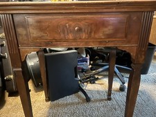 Antique Vintage Singer sewing machine in cabinet. Treadle Table Wrought Iron.