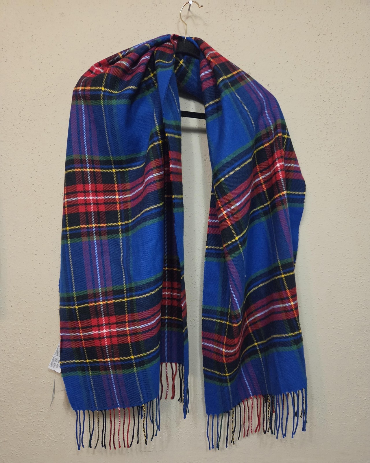 Abercrombie & Fitch Scarf Womens One Size Multicolor Plaid Fringe Flannel Winter