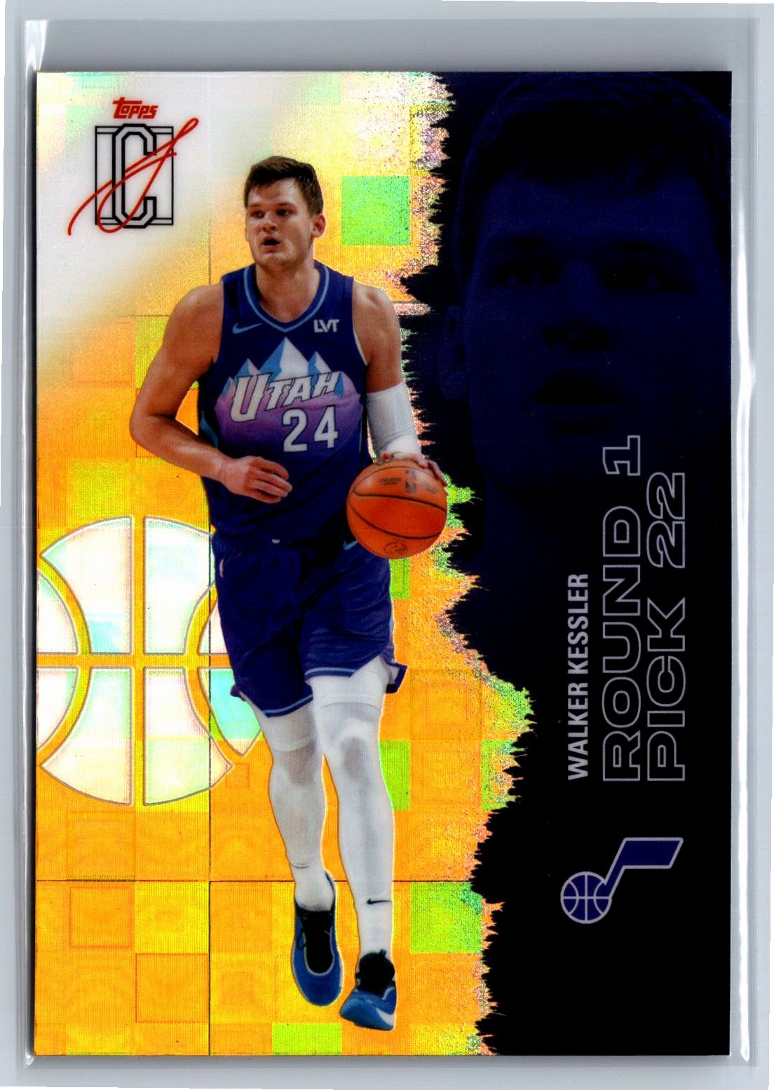2025-26 Topps Signature Class #40 Walker Kessler Pandora Yellow Refractors