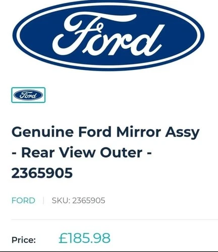 FORD TRANSIT MK8 2014-2024 Complete DOOR WING MIRROR Part number - 2365905