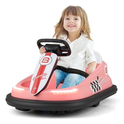 6V Electric kids Ride-on Bumper Car w/ 360° Spinning Dual Motors 2 Speeds Pink