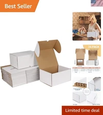 Quick Assemble 25-Pack White Shipping Boxes 8x6x4 - Elegant Packaging Solutions