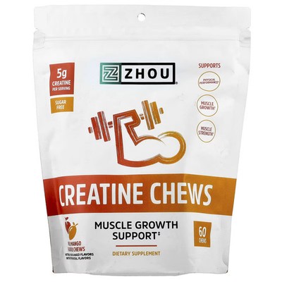 2 X Zhou Nutrition, Creatine Chews, Peach Mango, 60 Chews