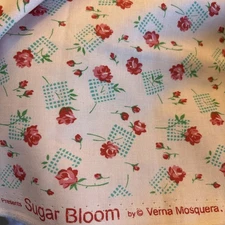 Sugar Bloom fabric Free spirit pink with roses Verna Mosquera BTHY