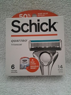 Schick Quattro Titanium 4 Blades 6 Cartridges with Lubrication Strips Sealed