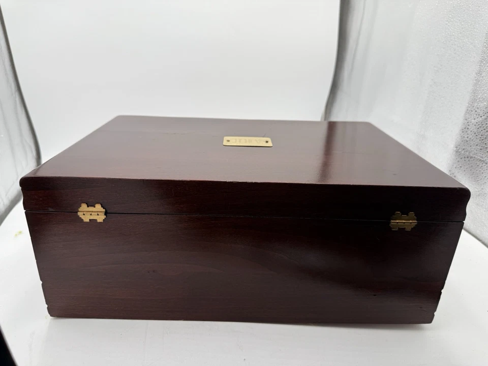Reed & Barton Storage Chest Wood Flatware Case with Drawer Box Eureka - Image 3 of 4