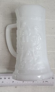 Set of Vintage Indiana Tiara Thick White Milk Glass Beer Mugs FREE SHIPPING
