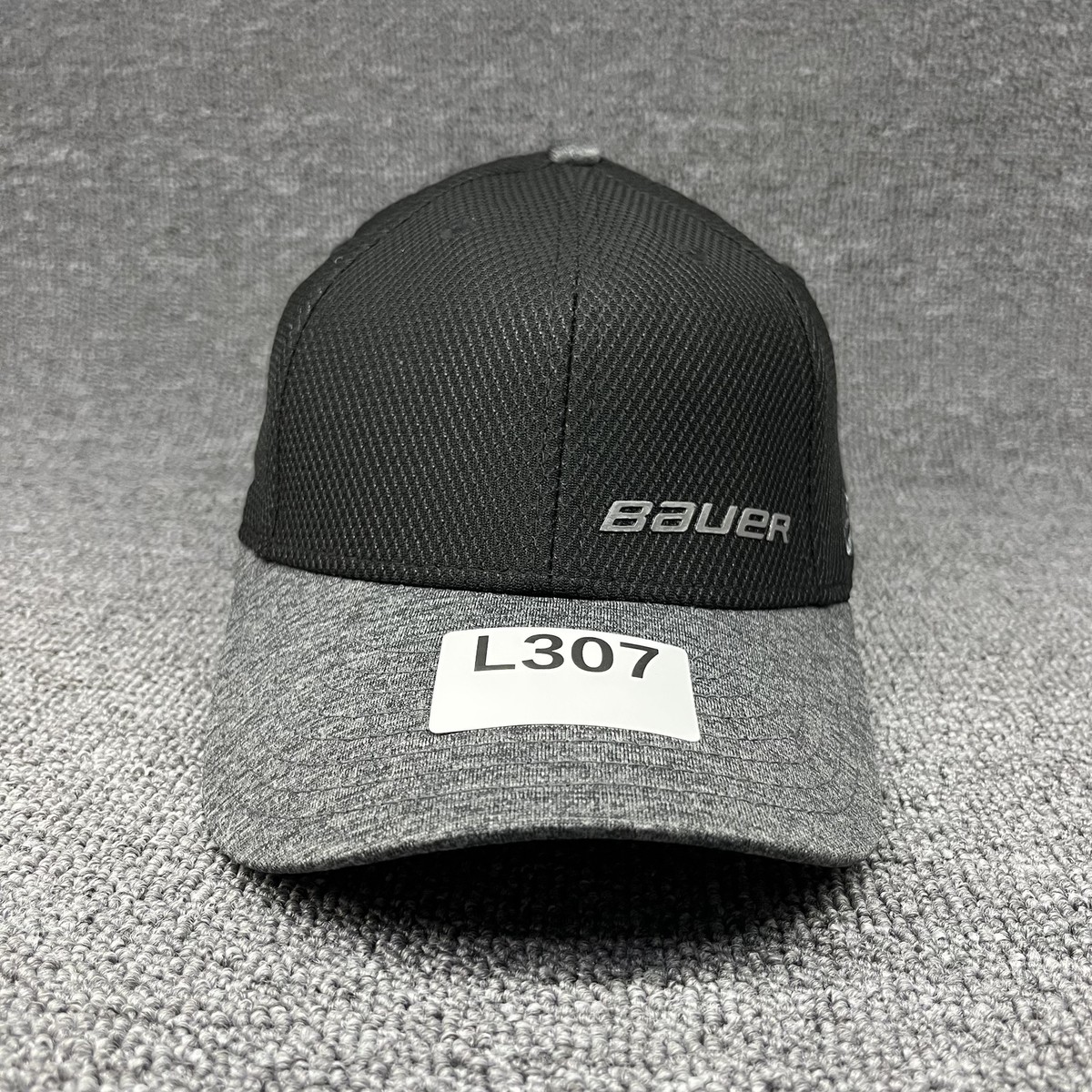 Bauer New Era 9FORTY Team Snapback Hat Black Gray Heather Curved Brim Adjustable