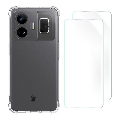 Handyhülle + 2x Folie für Realme GT3 Bizon Case Cover Schutzhülle Transparent
