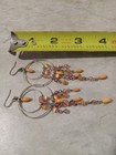 Orange Shell Bead Multi Strand Necklace Earrings Set Beach Vacation Style — photo 9