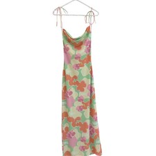 Sabo Skirt Backless Suki Maxi Deess XS Floral Cowl Neck Mesh Festival Party NWT