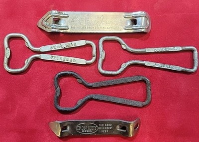 Vintage Beer Bottle Opener Lot (5) Duquesne Iron City Simon Pure Ale Queen City