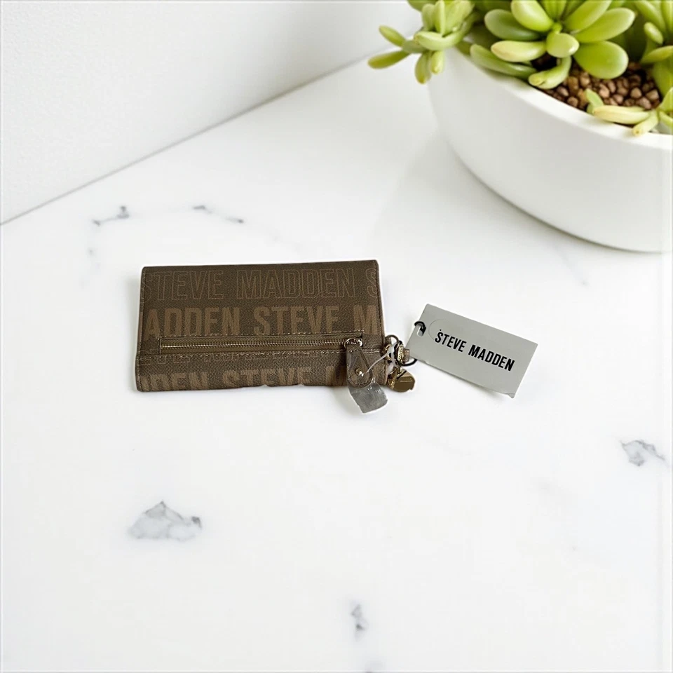 Steve Madden Logobar SNDSTRM Triple Cartera Muñequera Marrón Neutro Nuevo Foto 2 de 4