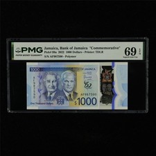 2022 Jamaica Bank of Jamaica 1000 Dollars "Commemorative"Pick#99a PMG 69 EPQ UNC