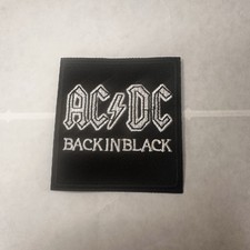 AC/DC, BACK IN BLACK, 3X3 INCHES, EMBROIDERED PATCH