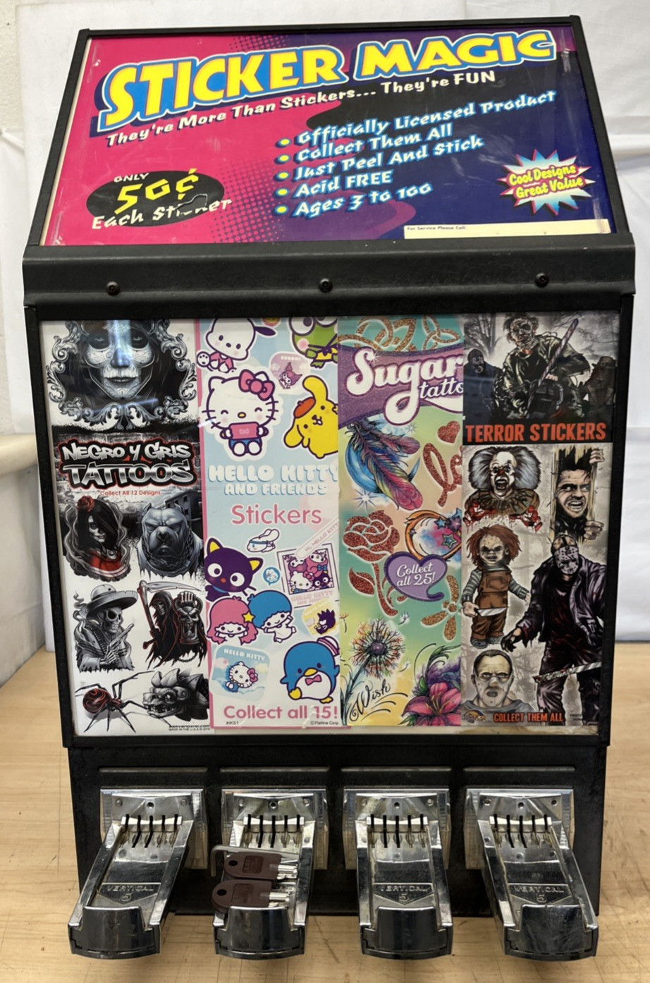 Pokemon Tattoo Sports Magic Trading Card Vending Machine 4 column Sticker *B*