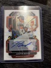 2022 Prizm Draft Picks Autographs White Donut Circles #PDP73 Justin Boyd