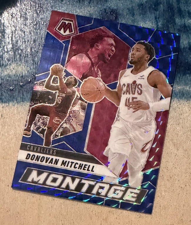 2024-25 Panini Mosaic - Montage - Donovan Mitchell #9 - Blue Mosaic Prizm /199