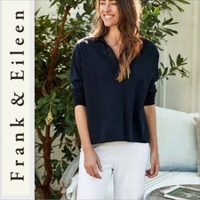 Frank & Eileen Patrick Popover Henley Size Medium Black Heritage Jersey Tee