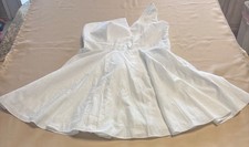 SHEIN Women’s One Shoulder White Mini Dress Size Large Lined A line Fit & Flare